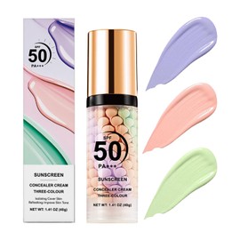3 In 1 Primer for Face Before Makeup, Sunscreen Isolation Cream, SPF 50, One Step Color Corrector Face Primer, Moisturizing, Waterproof and Oil Control Makeup Primer