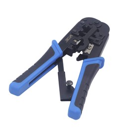VCELINK GJ668BL Crimping Tool RJ45, RJ12, RJ11, Professional Crimping Tool Ethernet with Stripping and Cutting for Network Connectors Cat7 Cat 6A Cat 6