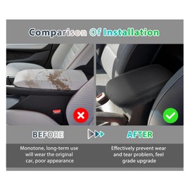 GAFAT 2017-2024 2025 Hyun-dai i30/ i30 N/N Line Armrest Covers, i30 2023 Centre Armrest Cover Cushion, Centre Console Protection, PU Microfibre Leather, Compatible with Hyundai i30 Accessories