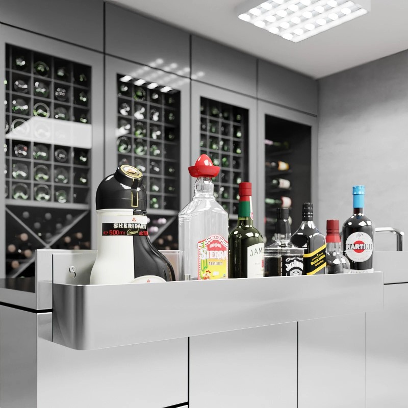 AmGood 36 in. Single Tier Stainless Steel Speed Rail Rack