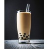 ALINK Reusable Glass Boba Straws, 14mm Extra Wide Clear Smoothie