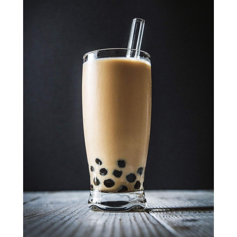 ALINK Reusable Glass Boba Straws, 14mm Extra Wide Clear Smoothie