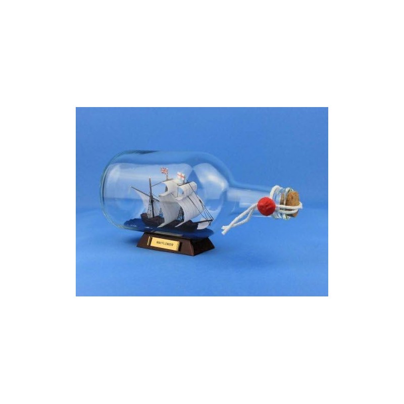 Hampton Nautical Mayflower Ship in a Bottle, 9"