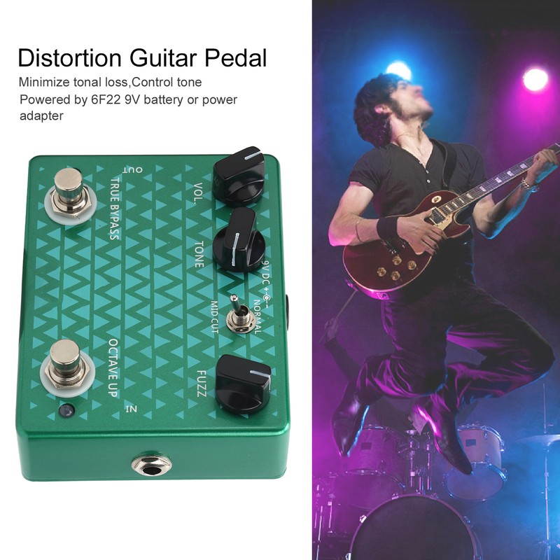 Distortion Guitar Pedal Octave Instrument Accessory with True Bypass Design