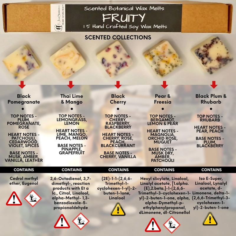 Fruity Collections - Highly Scented Botanical Wax Melts Collections (15