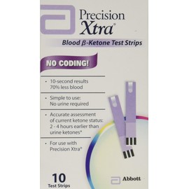 Precision Xtra Blood Ketone Test Strips - 10 ea - In Box