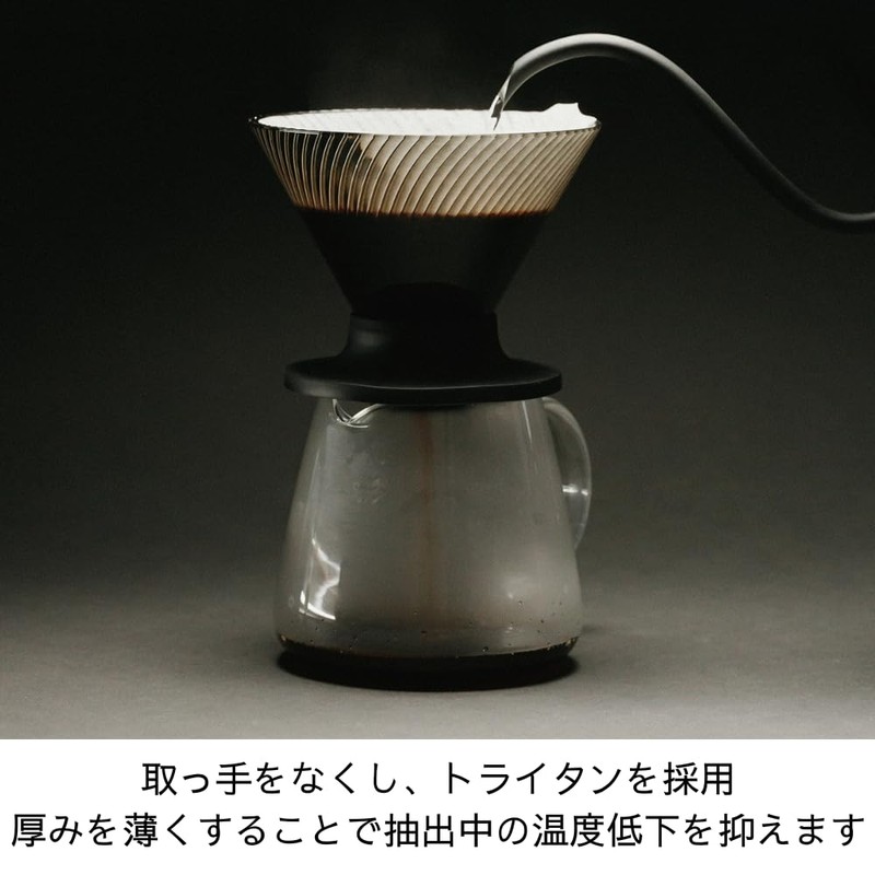 HARIO V60 VDN-01-B Dripper NEO for 1-2 Cups, Tritan Resin,