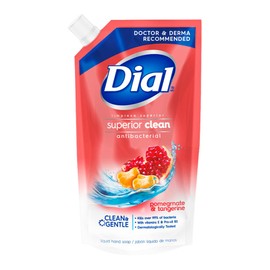 DIAL Jabón para manos, Granada Mandarina, 800ml, elimina el 99% de las bacterias, dermatológicamnete probado con vitamina E.