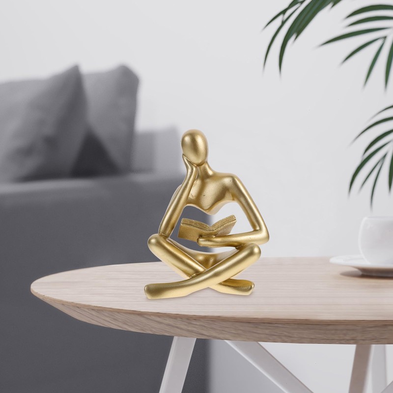 LIFKOME Abstract Thinker Sculpture, Meditation Yoga Statue Modern Home Decor