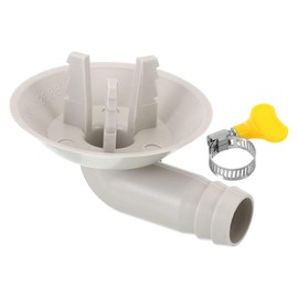 PATIKIL 25mm Air Conditioner Drain Hose Connector, 1 Pcs Universal Drain Connector with Clamp Hoop for Mini-Split Window AC Unit Faucet, White Style 4