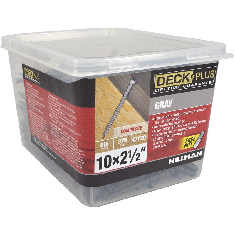 Deck Plus 48440 Gray Star-Drive Composite Deck Screws (#10 x