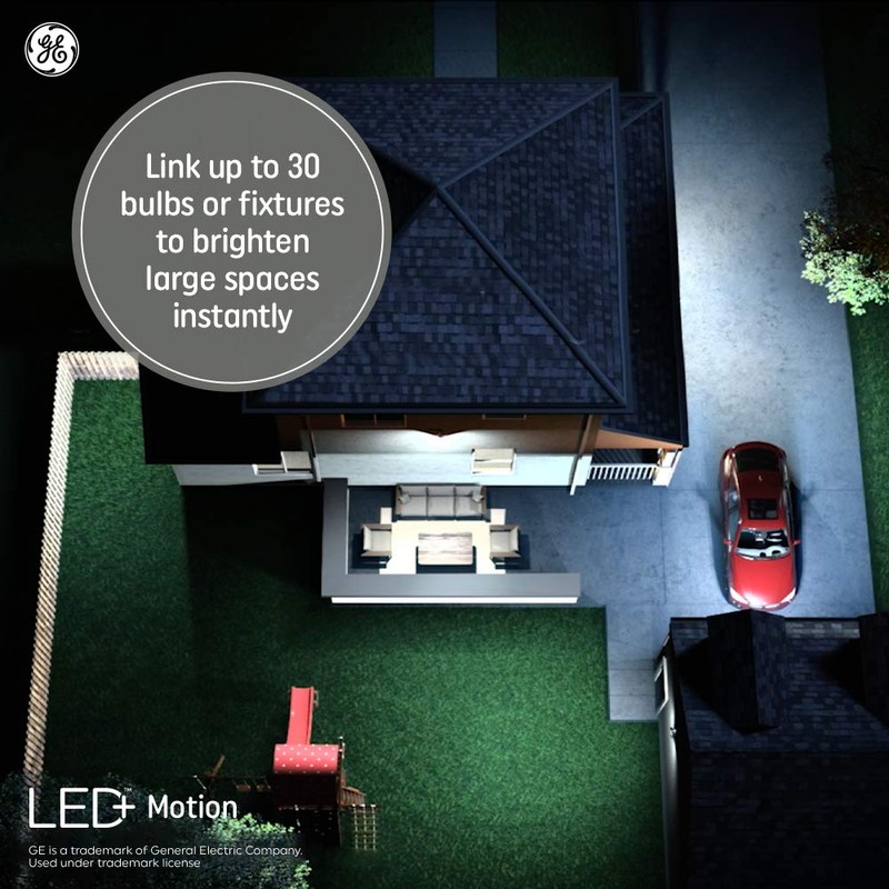 GE LED+ Motion Sensor LED Light Bulbs, Linkable Security Lights,