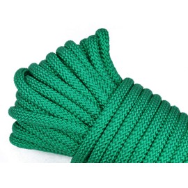 1/4" Polypropylene / Nylon Utility Rope - Cargo, Crafts, Tie-Downs, Marine, Camping, Swings, Hiking - Kelly Green 100 Feet