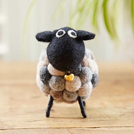 Paper High Felt Sheep Ornament - Cute Home Décor - New Home Gift - Quirky Gifting - Multicoloured, Grey and White Colour Options (Grey)