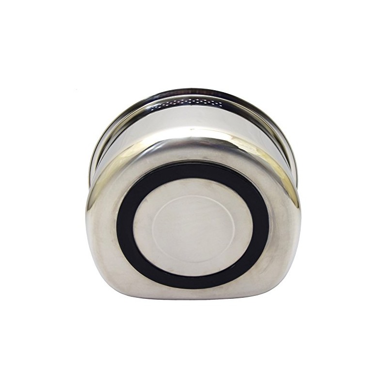 Takagi Stainless Steel D-Shaped Washtub with Rubber Drain Hole, Silver