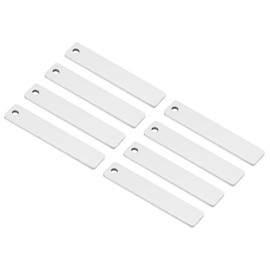 PATIKIL 8pcs Metal Stamping Blanks, Rectangle Stamping Tags Blanks 5x1cm DIY Steel Tag for Keychain Engraving, Hole