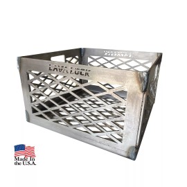 LavaLock 10 x 10 x 6 Heavy Duty Wood box Charcoal Basket for pit by BBQ smoker supply USA