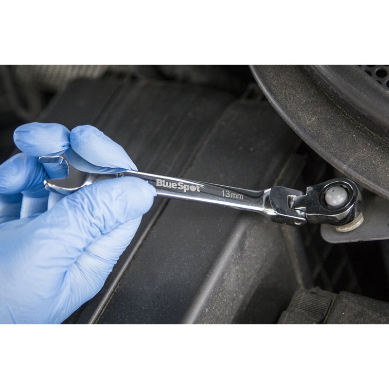 Blue Spot 04312 6 Piece Flexible Head Ratchet Spanner Set,