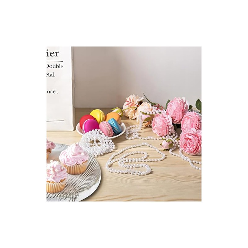 Rhode Island Novelty 48 Inch 7mm White Pearl Necklaces, Pack