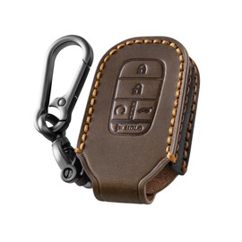 VULKIT Car Key Fob Cover, Leather Full Protection 5 Buttons Key Case Shell Compatible with Honda 2022 - 2025 Civic Accord HR-V Pilot CR-V