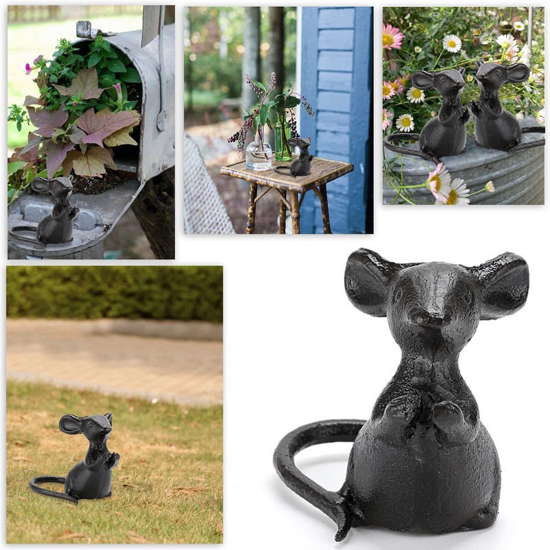 SUMTree 2pcs Cast Iron Little Cute Mouse Ornament Decorative Desktop