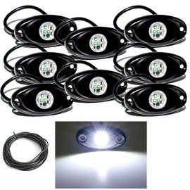 YONEDA Rock Lights for Trucks(8 Pods White with 11yd Wire)
