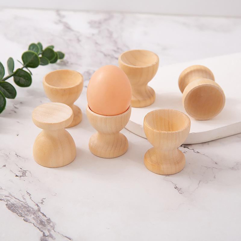 XineYuor 8pcs Wooden Egg Holder Cocque Decorations Egg Containers Perfect