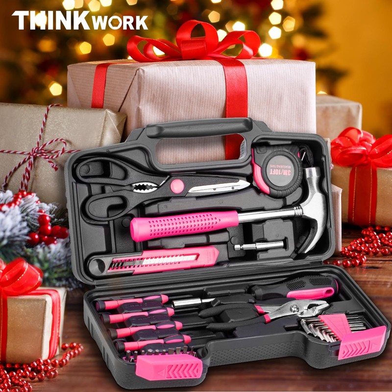 THINKWORK Pink Tool Set - 40 Piece General Household Hand