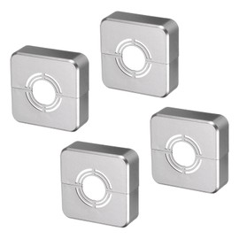 sourcing map 4pcs Shower Arm Flange 60mm/2.4" OD Escutcheon Plate ABS Square Plumbing Cover Plates for 20mm/0.8" Dia Water Pipe Faucet Decoration Accessories, Grey