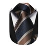 HISDERN Men's Tie Striped Wedding Tie & Pocket Square Set,