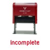Incomplete Teacher Self Inking Rubber Stamp (Red Ink) - Large