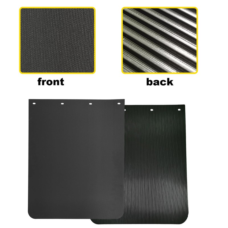 ASTAMOTOR 24"x30" Black Polymer Mud Flaps and 24"x3" Mud Flap