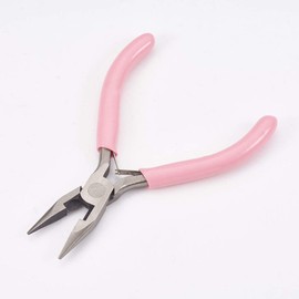 [Unbreakable High Quality Type] [Tool] Accessory Made For Pink Flat Non-stick Flat Pliers Flat yattoko [Crystal Kobe]