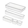 FUNOMOCYA Plastic Storage Boxes Set 5 Pcs Stackable Drawer Organizer
