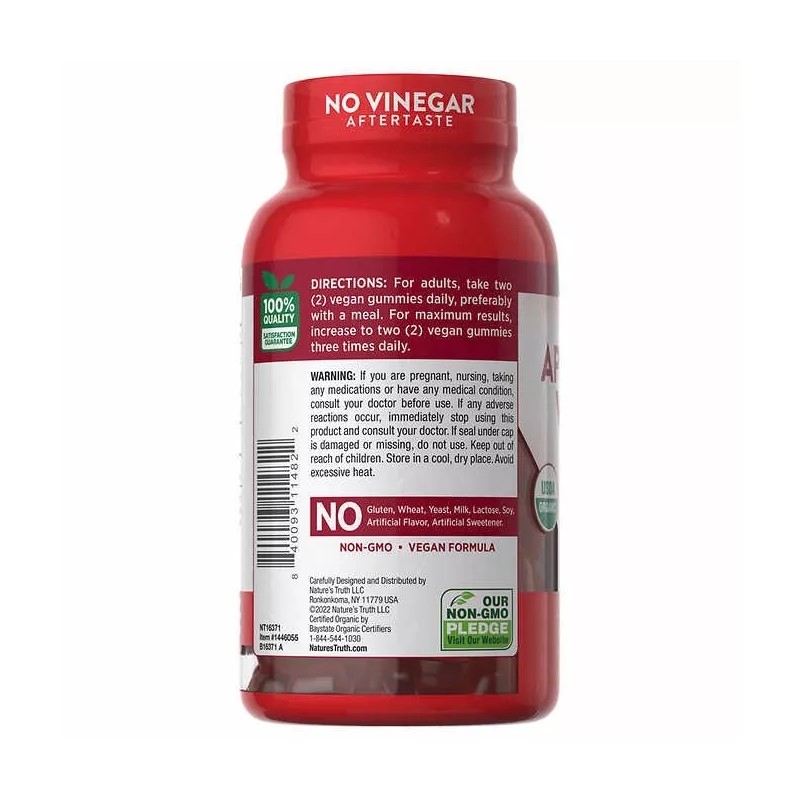 Nature's Truth USDA Organic Apple Cider Vinegar 500 mg., 120
