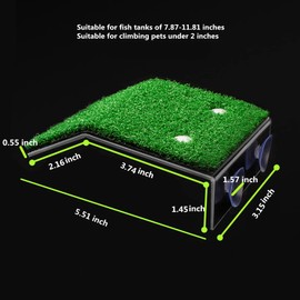 alfyng Small Turtle Resting Basking Platform, Simulation Grass Turtles Ramp, Lawn Tortoise Climbing Reptile Ladder Resting Terrace Fish Tank Aquarium Turtle Dock Floating Décor for Frog Terrapin