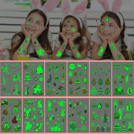 Children's Easter Tattoo, 120+ Luminous Easter Tattoos, Children's Stickers, Easter Small Gifts, Small Gifts for Easter Children, Easter Party Bags, Easter Games
