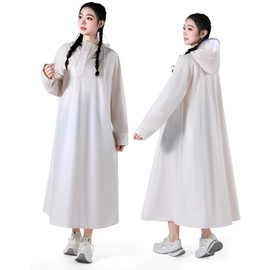 EnjoIt G5071 Raincoat, Poncho, Bicycle, Ultra Lightweight & Quick Drying, Reflective Tape, Multi-functional, Work or School, Windproof, Waterproof, Unisex, Long Length, Heavy Rainfall, Typhoon, Rainy