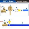 Brass Pipe Adapter, 12 Pieces 8 mm Barb x 1/2