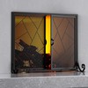 Fire Beauty Fireplace Screen with Hinged Doors Cast Iron Border
