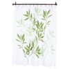 InterDesign Leaves Fabric Shower Curtain, Green/White