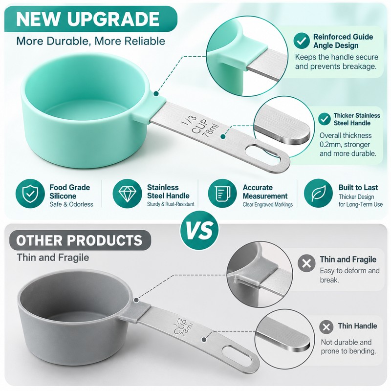 8-Piece Measuring Cups & Spoons Set for Cooking – Stackable