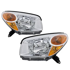 Headlights Assembly compatible with 2004 2005 Toyota RAV4 Halogen Type Headlamp Left Right, Chrome Housing