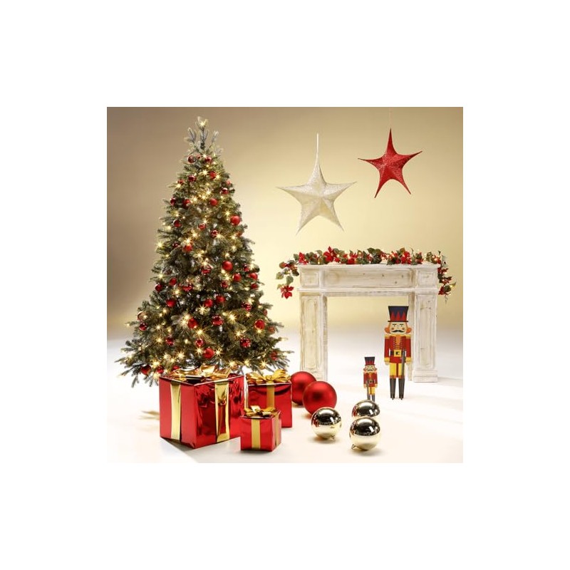 Red Matte Christmas Baubles Made of Flame Retardant Plastic, 10