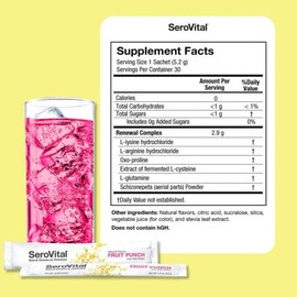 Serovital Rapid Dissolve Powder - Anti-Aging Supplement for Women, Skin Benefits, Energy and Better Sleep | 30 Day Supply - Fruit Punch