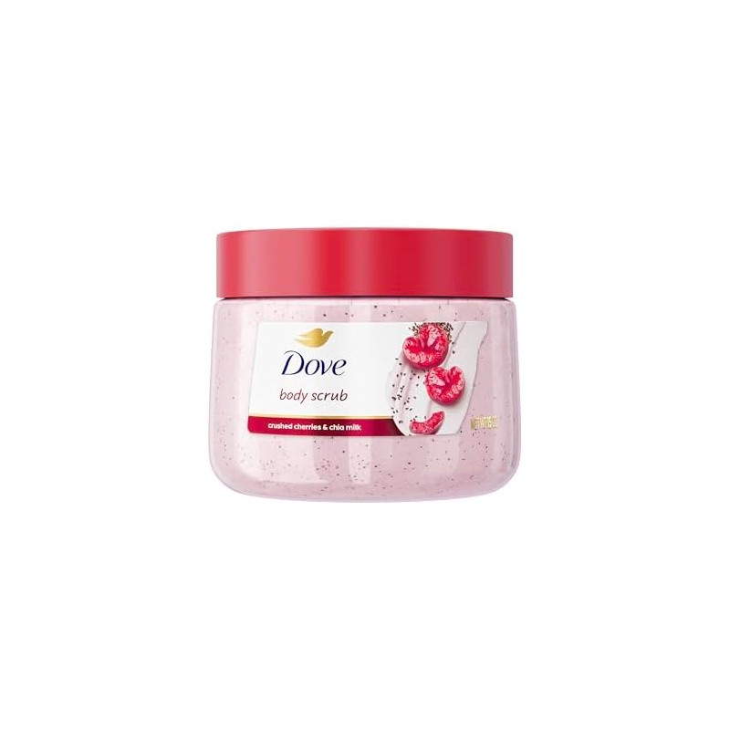 Dove Cherry & Chia Milk Body Scrub Exfoliates and Deeply
