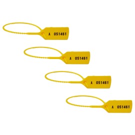 Made in the UK, Numbered Pull Seal, Anti Tamper Seals, Safety Cable Ties, Safety Seals, Security Labels, Tamper Seal (Yellow, 100)