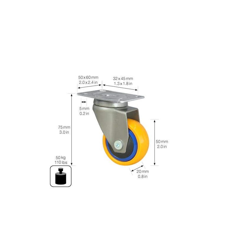 WAGNER design yourself Design 3C Swivel Castor / Transport Castor