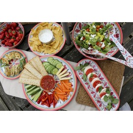 Purely Home Mediterranean Salad Bowl - Outdoor/Camping/Picnic - Melamine Plastic Salad Serving Dish Dinnerware Gift