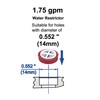 YOO.MEE 1.75 GPM Water Restrictor, Shower Flow Control Valve Suitable